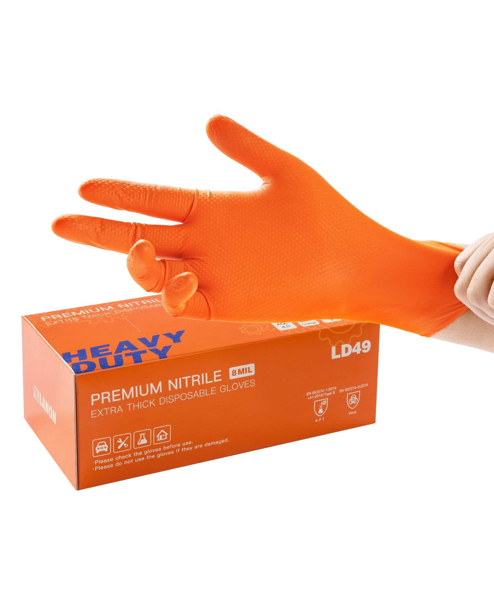 Medium Orange Nitrile Gloves