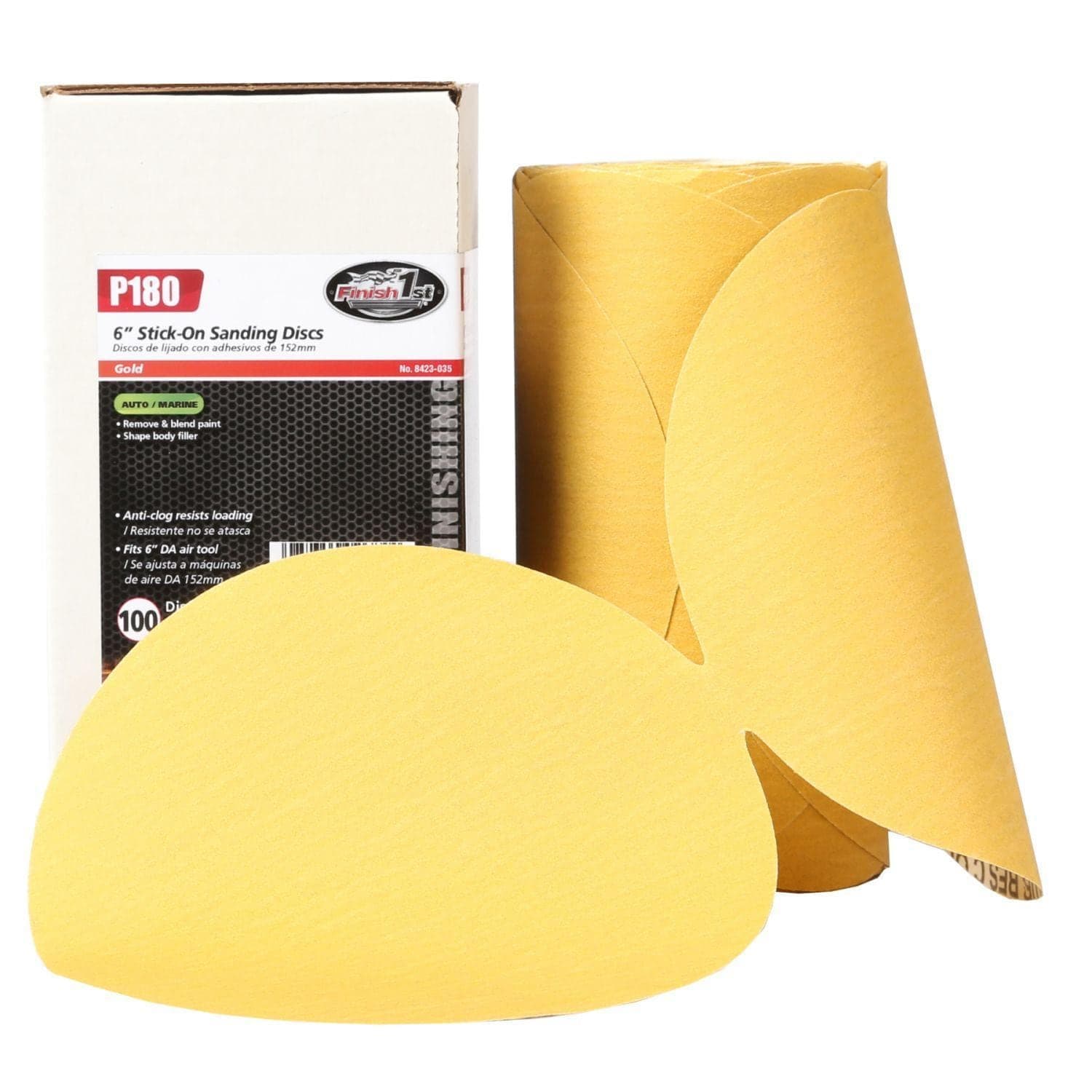 6" PSA 180 Grit Gold Sandpaper